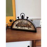 Rustic Metal D-Shaped Table Clock - Image 3