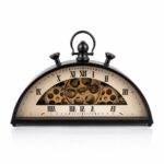Rustic Metal D-Shaped Table Clock