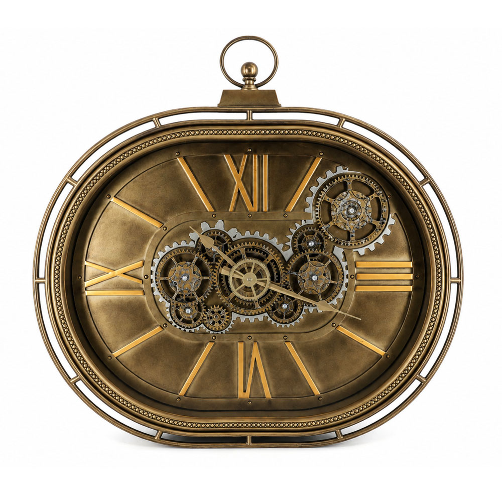 OSM-2441-1 Sperical Wall Clock With Roman Numbers And Gears - Image 1
