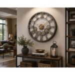 Wall Clock With Roman Numbers And Gears 50cm - Image 2