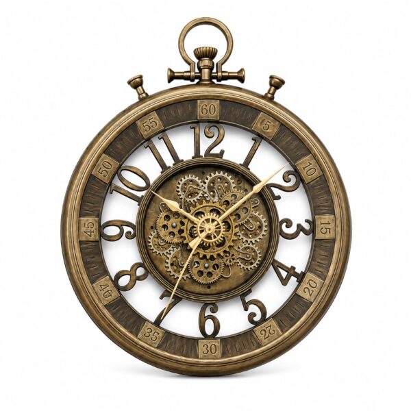 Wall Clock With Roman Numbers And Gears Matt Gold