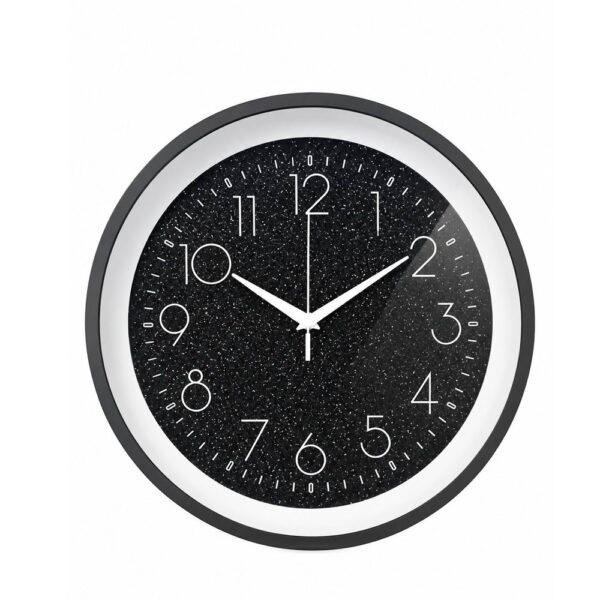 Round Black Wall Clock with White Numerals