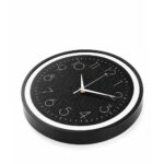 Round Black Wall Clock with White Numerals - Image 2