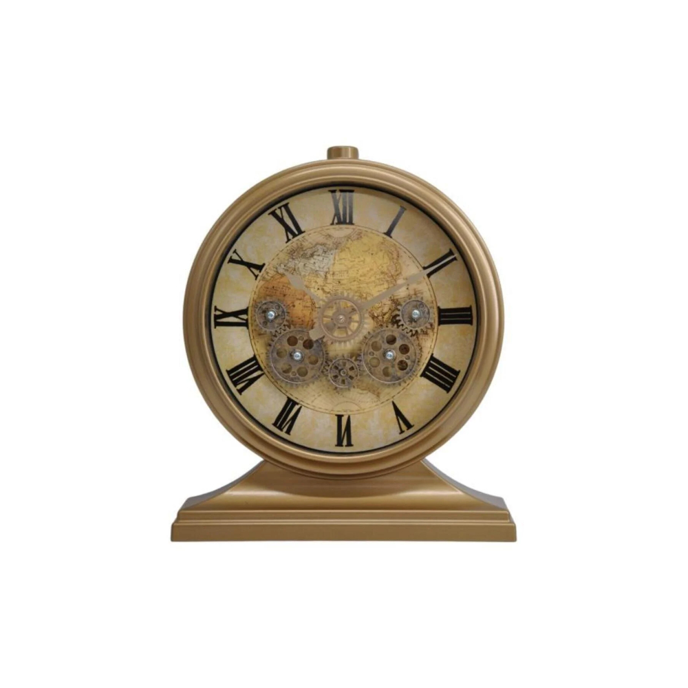 OSM-2453-1 Creative Gear Art Table clock Gold - Image 1