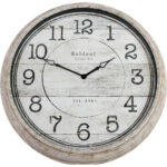 Wall Clock Vintage Wood Print