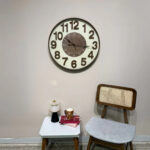 Wall Clock With Seconds Dial Brown 76cm - Image 2