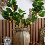 Rustic Gold Metal Decorative Vase Pumpkin Style Set Of 2 Pcs - Image 4