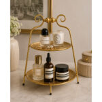 Antique 2-Tier  Cake Stand Metal - Image 2