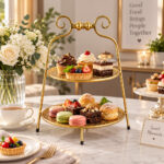 Antique 2-Tier  Cake Stand Metal - Image 2
