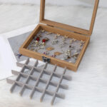 Wooden Jewelry Organizer Velvet Inner 24-Slots - Image 3