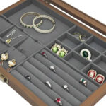 Wooden Jewelry Organizer Velvet Inner Slots PU Leather - Image 4