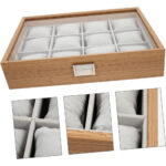 Wooden Jewelry/Watch Organizer Velvet Tray With 12-Slots PU Leather - Image 3
