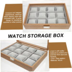 Wooden Jewelry/Watch Organizer Velvet Tray With 12-Slots PU Leather - Image 4
