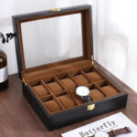Wodden Watch Box With 10 Slots PU Leather - Image 2