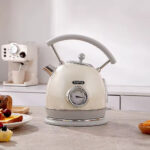 Retro Electric Kettle With Auto Power Off And Temperature Display 1.8L White - Image 2