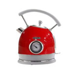 Retro Electric Kettle With Auto Power Off And Temperature Display 1.8L Red
