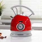 Retro Electric Kettle With Auto Power Off And Temperature Display 1.8L Red - Image 2