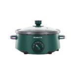 Sear and Stew Oval Electric Slow Cooker With Tempered Glass Lid Black