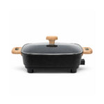 Large Capacity Electric Hot Pot With Iron Steamer Base & Glass Lid