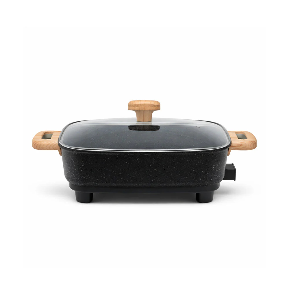 OSM-2499-1 Large Capacity Electric Hot Pot With Iron Steamer Base & Glass Lid - Image 1