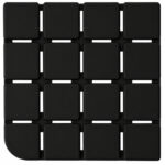 Textured Grid Bath Mat - TPR Material-Black - Image 2