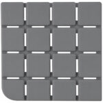 Textured Grid Bath Mat - TPR Material-Grey - Image 3