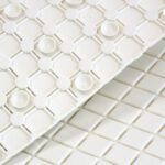 Textured Grid Bath Mat - TPR Material-Beige - Image 4