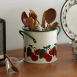Metal Vintage Cutlery Holder White Fruit Print - Image 5