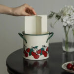 Metal Vintage Cutlery Holder White Fruit Print - Image 3