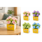 Artificial Rose Flower Bonsai in Ceramic Planter- Drawer Shape