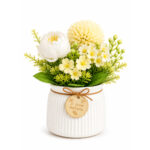 Artificial Flower Bonsai Ribbed Ceramic Pot - Image 5