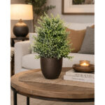 Decorative Artificial Green Plant Bonsai in Plastic Pot - Image 2