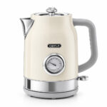 Retro SS Electric Kettle With Temperature Display White