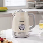 Retro SS Electric Kettle With Temperature Display White - Image 2
