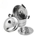 Double Layer Stainless Steel  Steamer With SS Lid - Image 2