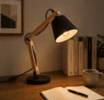 Wooden Desktop Lamp 37cm Black - Image 2