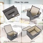 Foldable Fabric Storage Box with Lid - Image 4