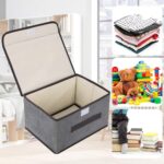 Foldable Fabric Storage Box with Lid - Image 2