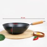 Carbon Steel Wok with Wooden Handle - 9 Inch - Image 7