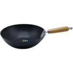 Carbon Steel Wok with Wooden Handle - 11 Inch - Image 3
