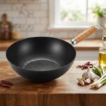 Carbon Steel Wok with Wooden Handle - 11 Inch - Image 6