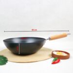 Carbon Steel Wok with Wooden Handle - 11 Inch - Image 4