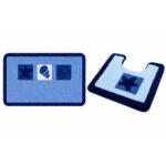 Bath and Contour Toilet Rug Set AZURE BLUE