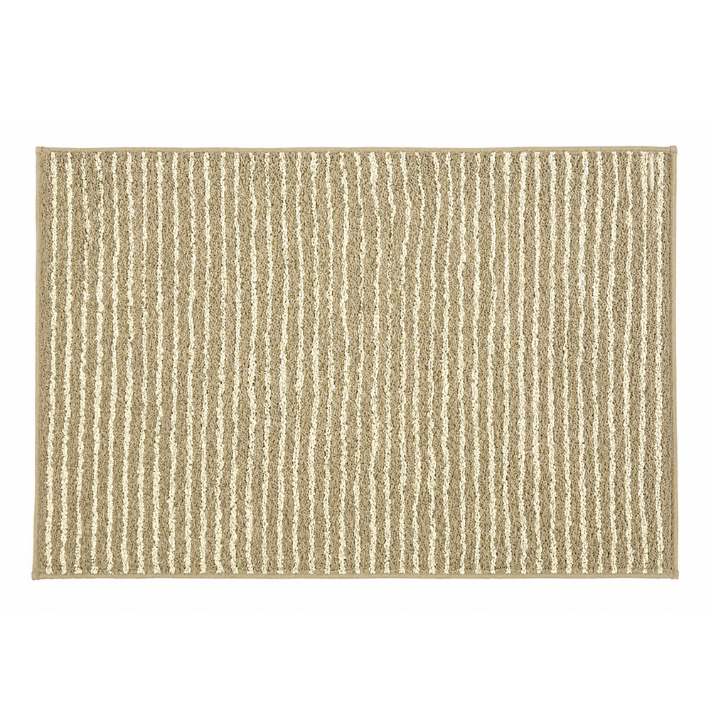 KLW-503-1 Amalia Striped Bath Rug – Taupe - Image 1