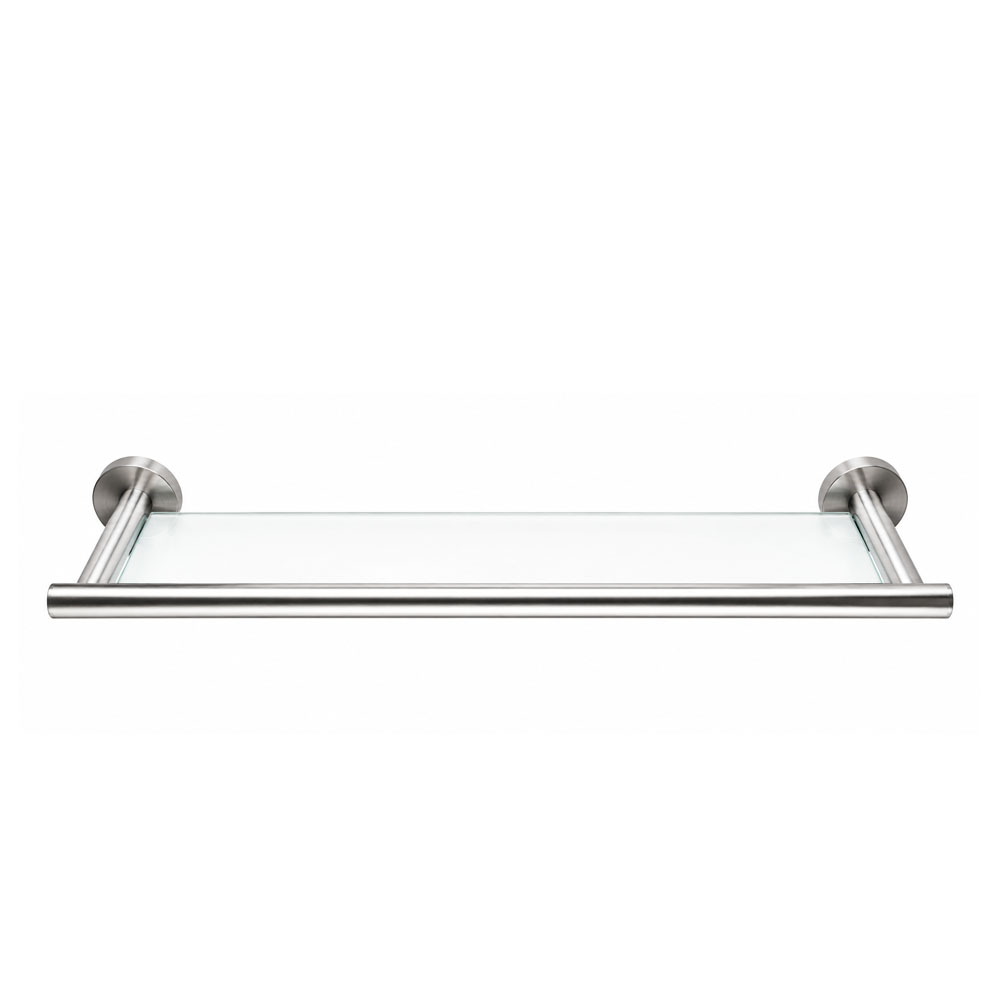 KLW-509-1 Allegra Glass Bathroom Shelf – Aluminium - Image 1