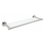 Allegra Glass Bathroom Shelf – Aluminium - Image 2