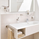 Allegra Glass Bathroom Shelf – Aluminium - Image 4