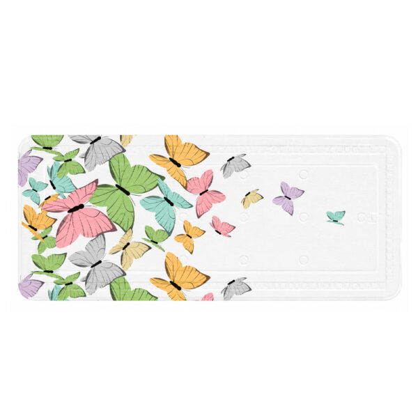 Butterfly Print Bath Mat – Multicolor