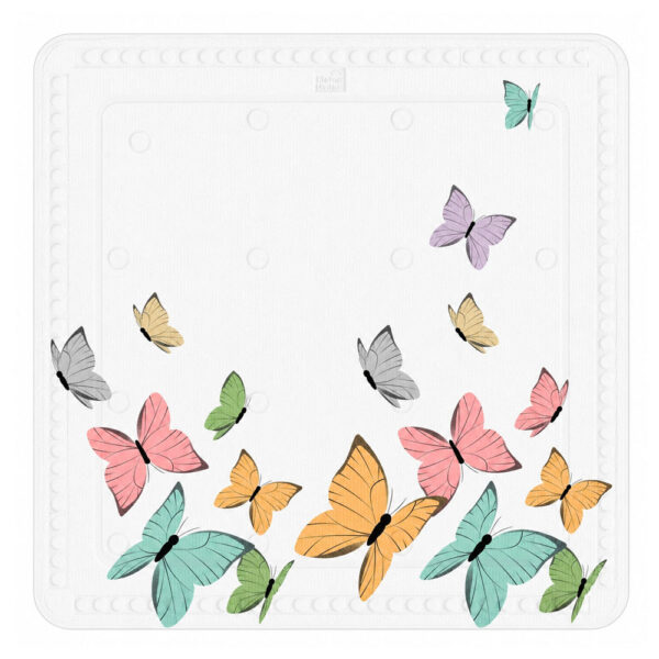 Butterfly Design Bathroom Shower Mat – Multicolor