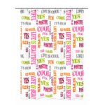 Shower Curtain Textile Script - Multicolor